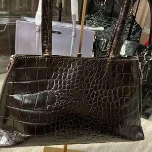 Furla Geniune Leather Crocodile Embossed
Tote Shoulder Bag GUC